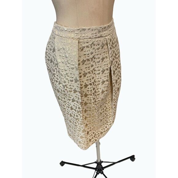 Moschino Designer Gold Metallic Tulip Skirt US 8 Fits 6 - Picture 2 of 5